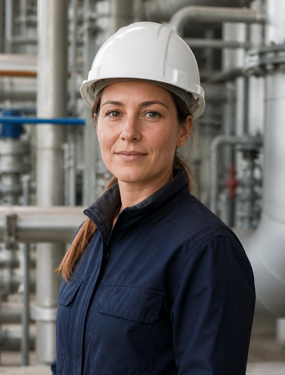 Commissioning engineer on an industrial plant walkdown