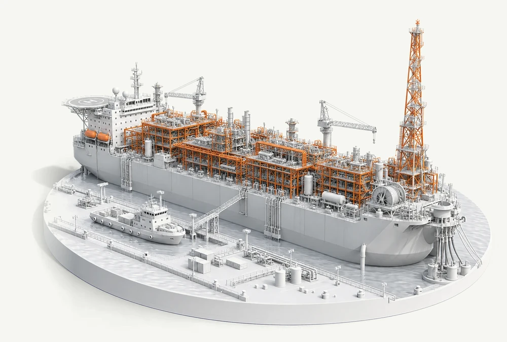 A model of an FPSO
